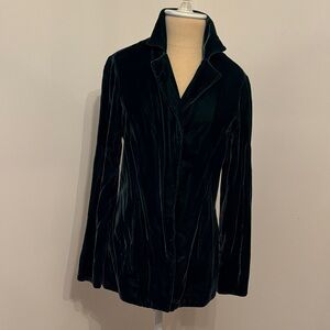 Small Forest Green Velvet Women's Blazer by Jules Reid